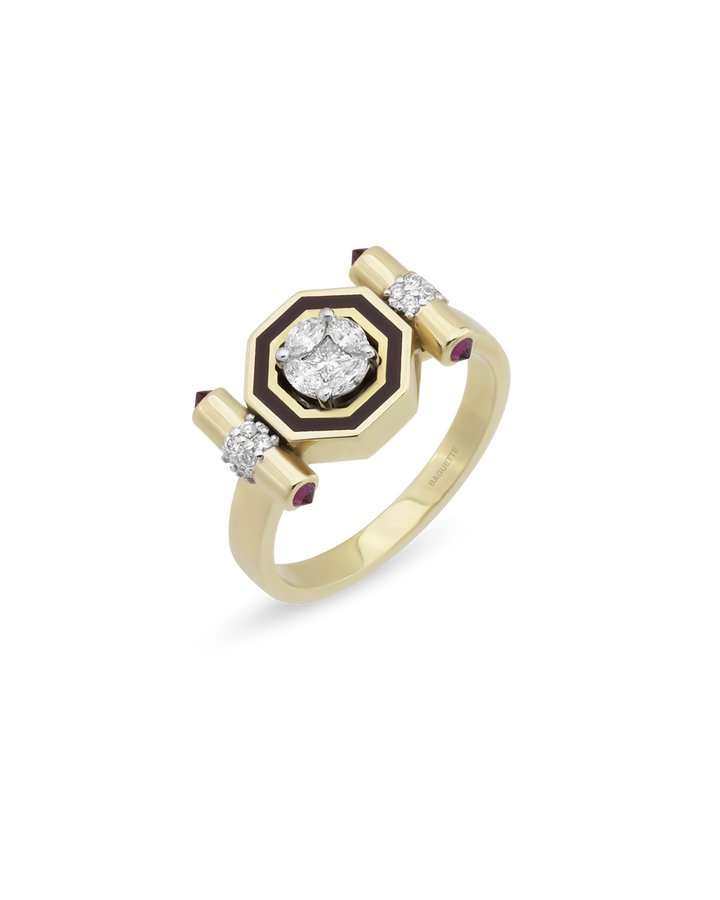 Bella Burgundy Enamel Yüzük