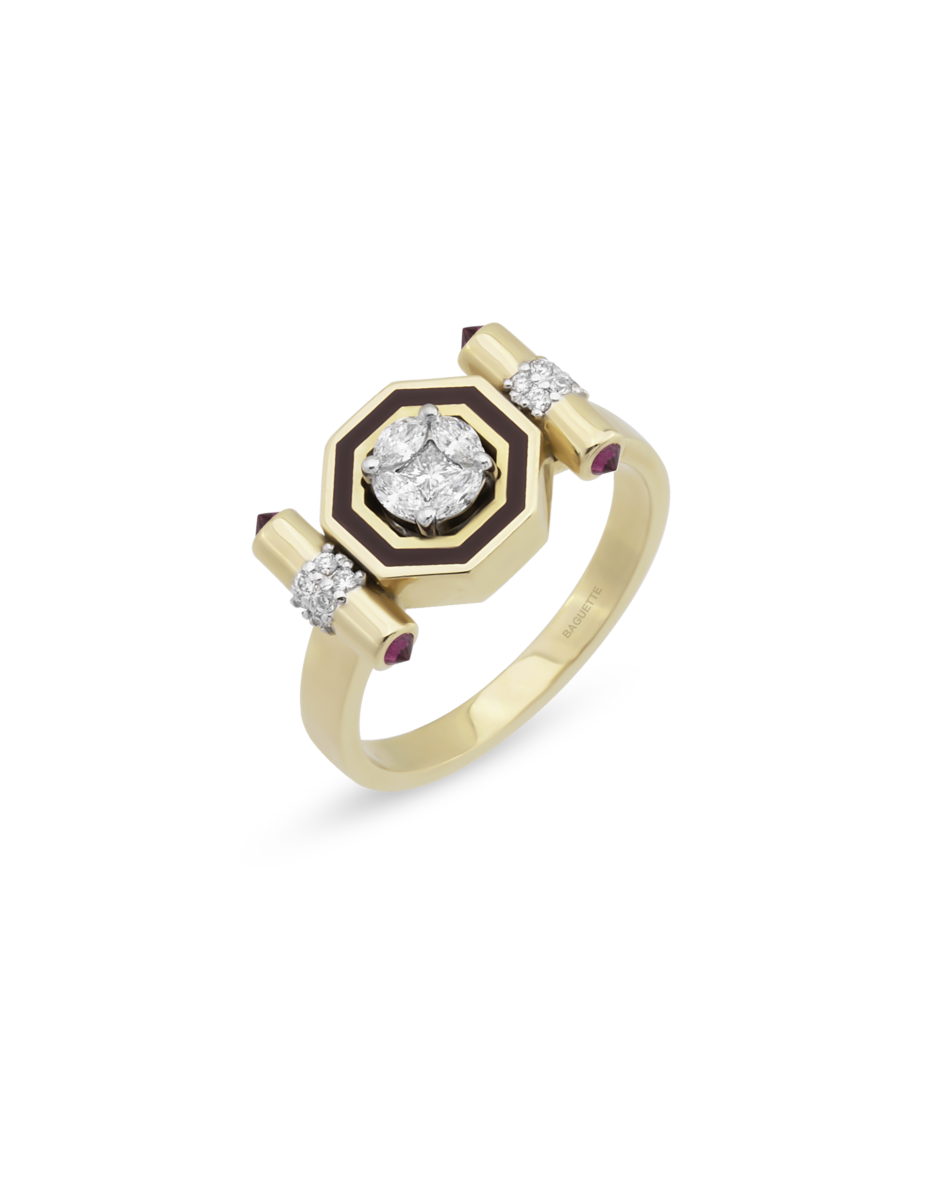 Bella Burgundy Enamel Yüzük