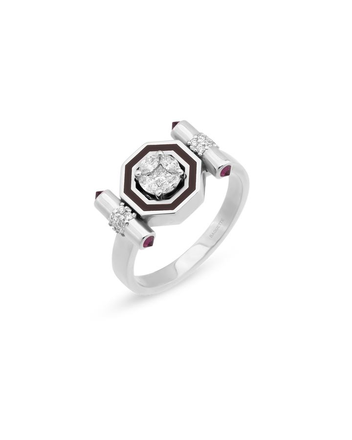 Bella Burgundy Enamel Yüzük