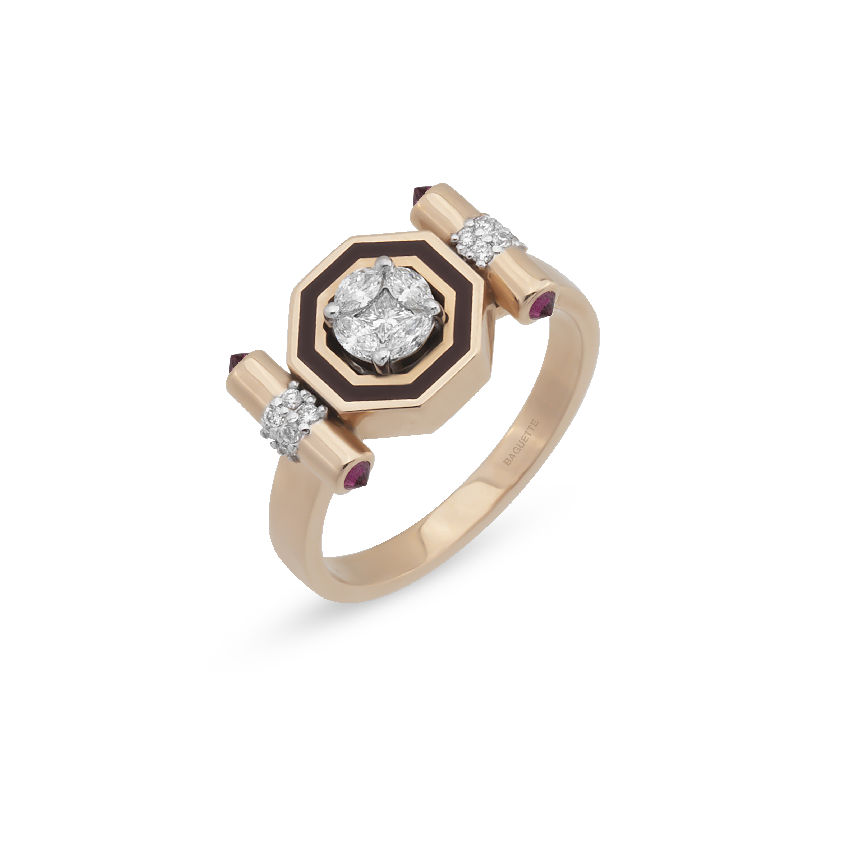 Bella Burgundy Enamel Yüzük