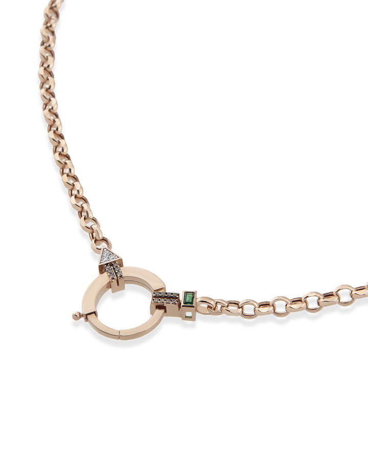 Baguette Chain Cognac Zincir Kolye