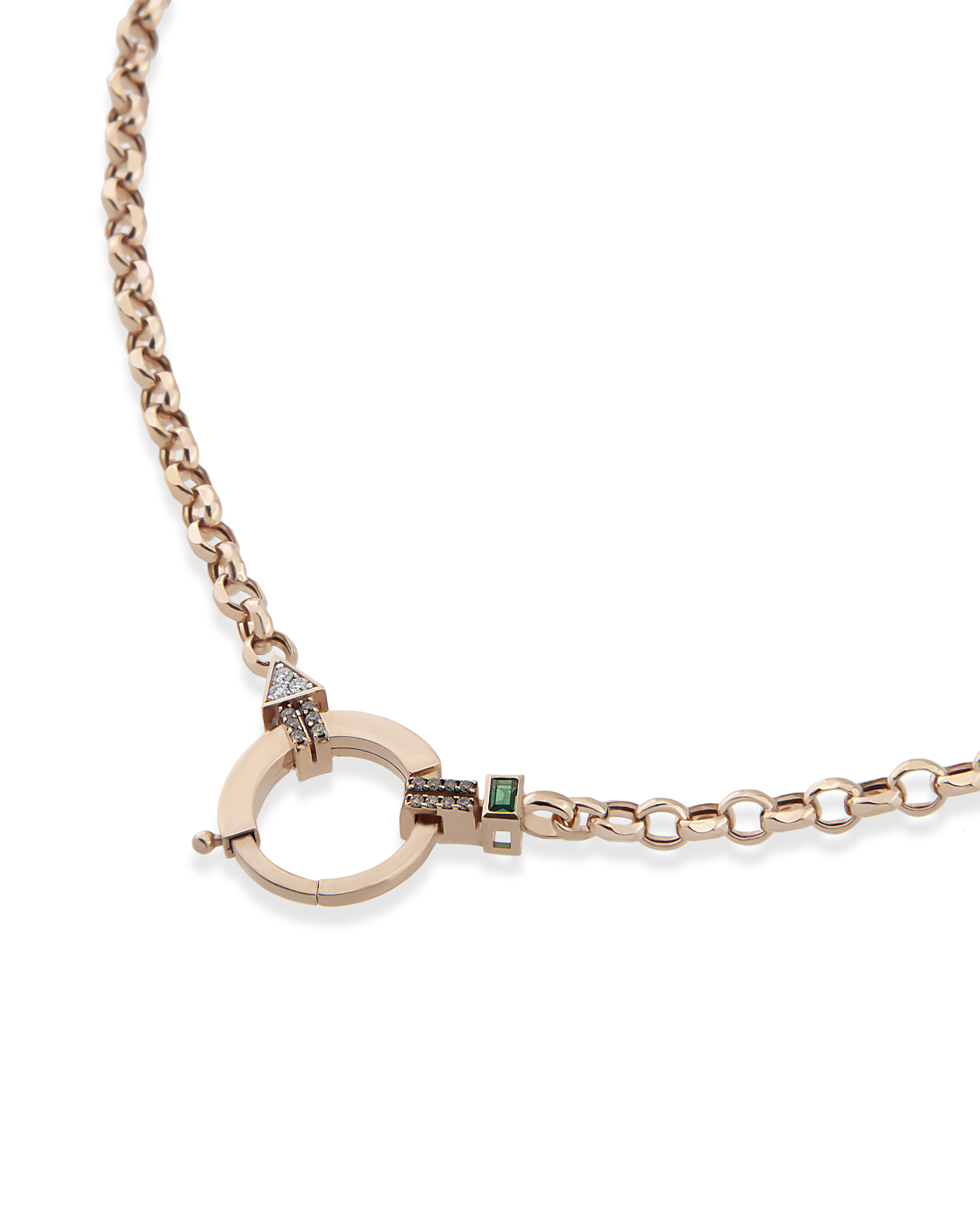 Baguette Chain Cognac Zincir Kolye