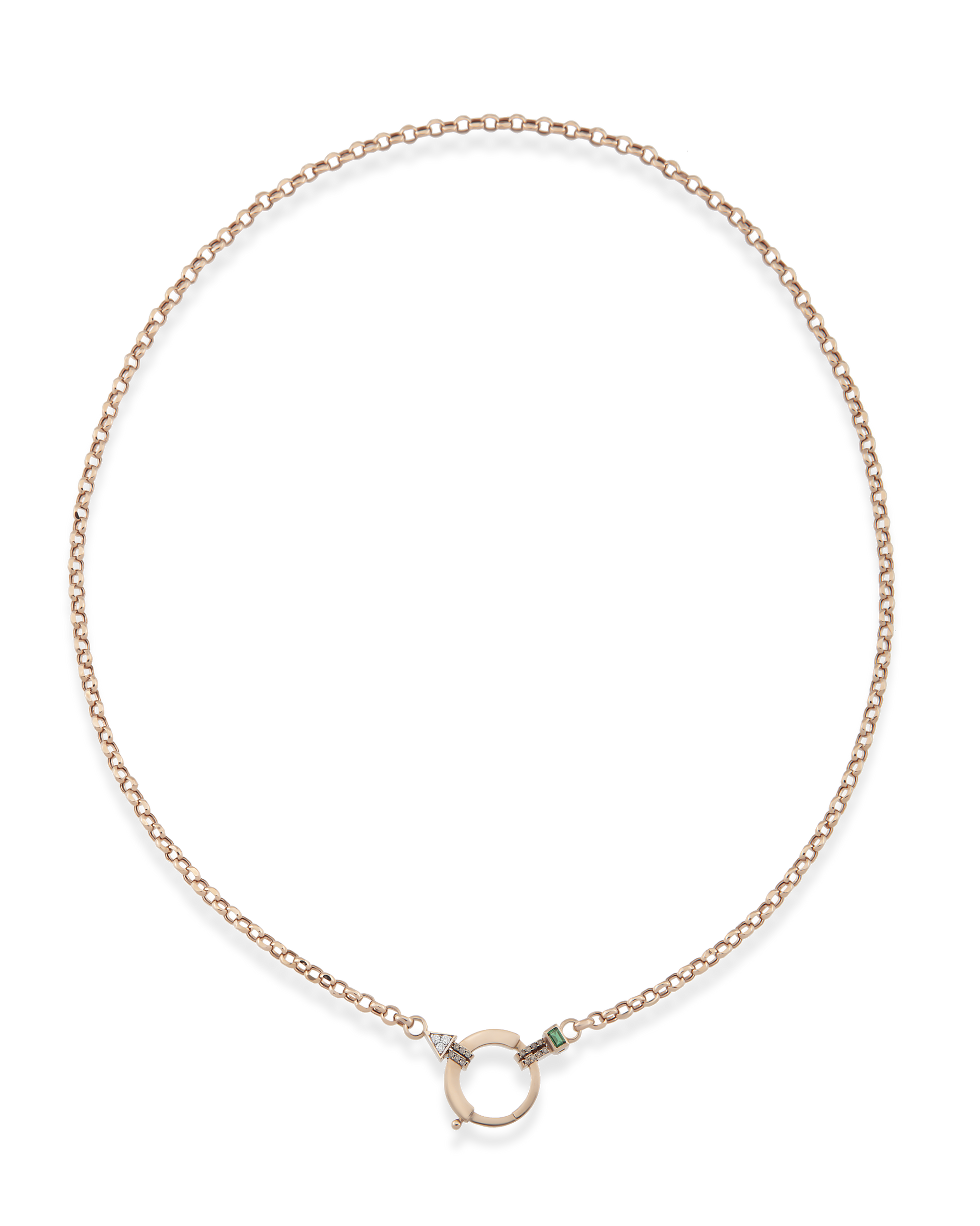 Baguette Chain Cognac Zincir Kolye