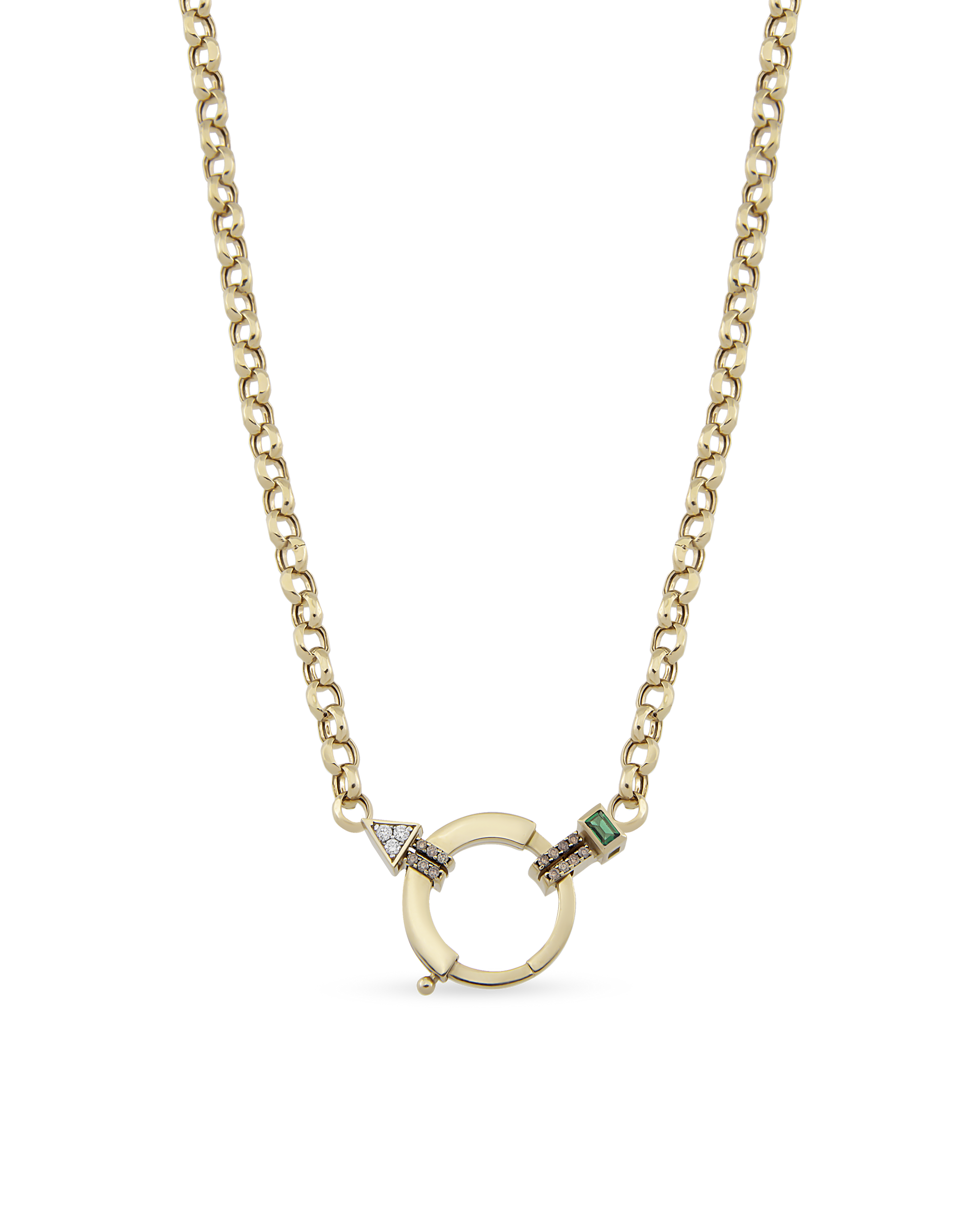 Baguette Chain Cognac Zincir Kolye