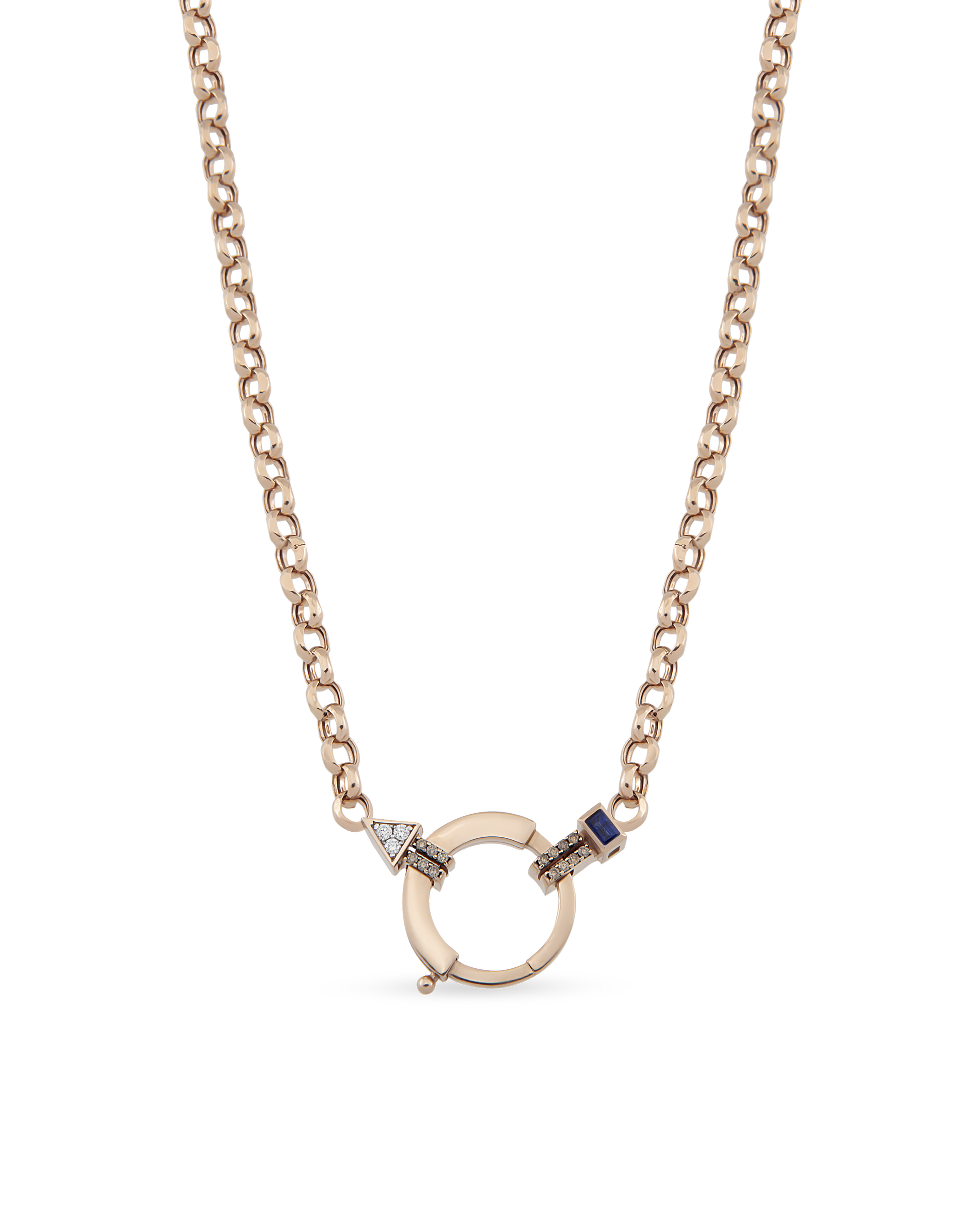 Baguette Chain Cognac Zincir Kolye