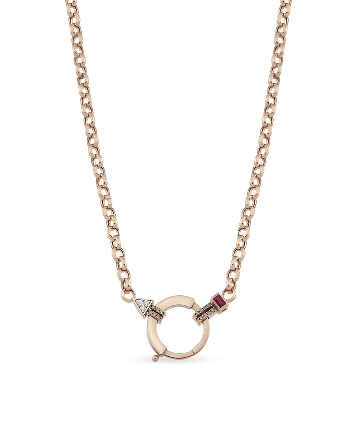 Baguette Chain Cognac Zincir Kolye