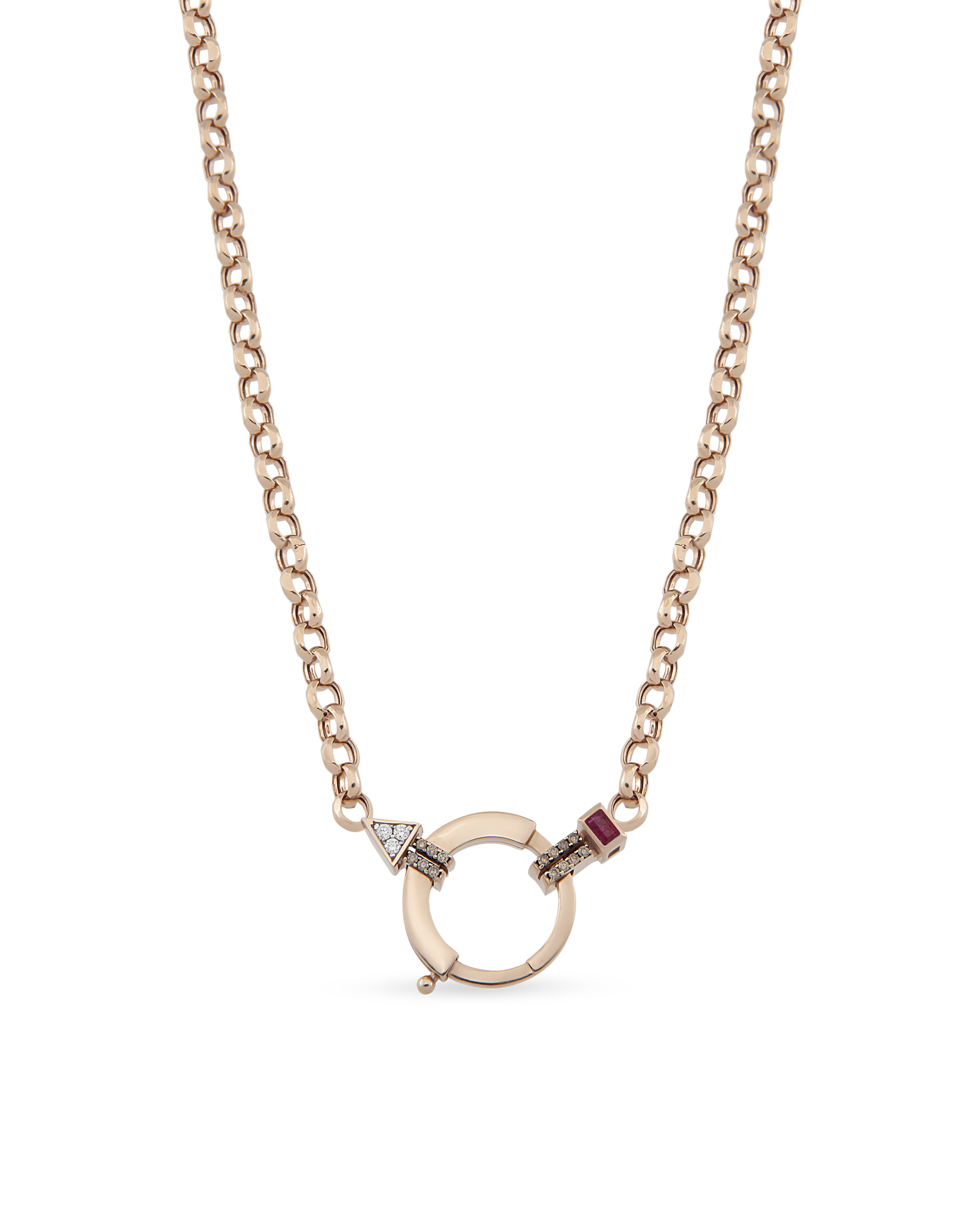 Baguette Chain Cognac Zincir Kolye
