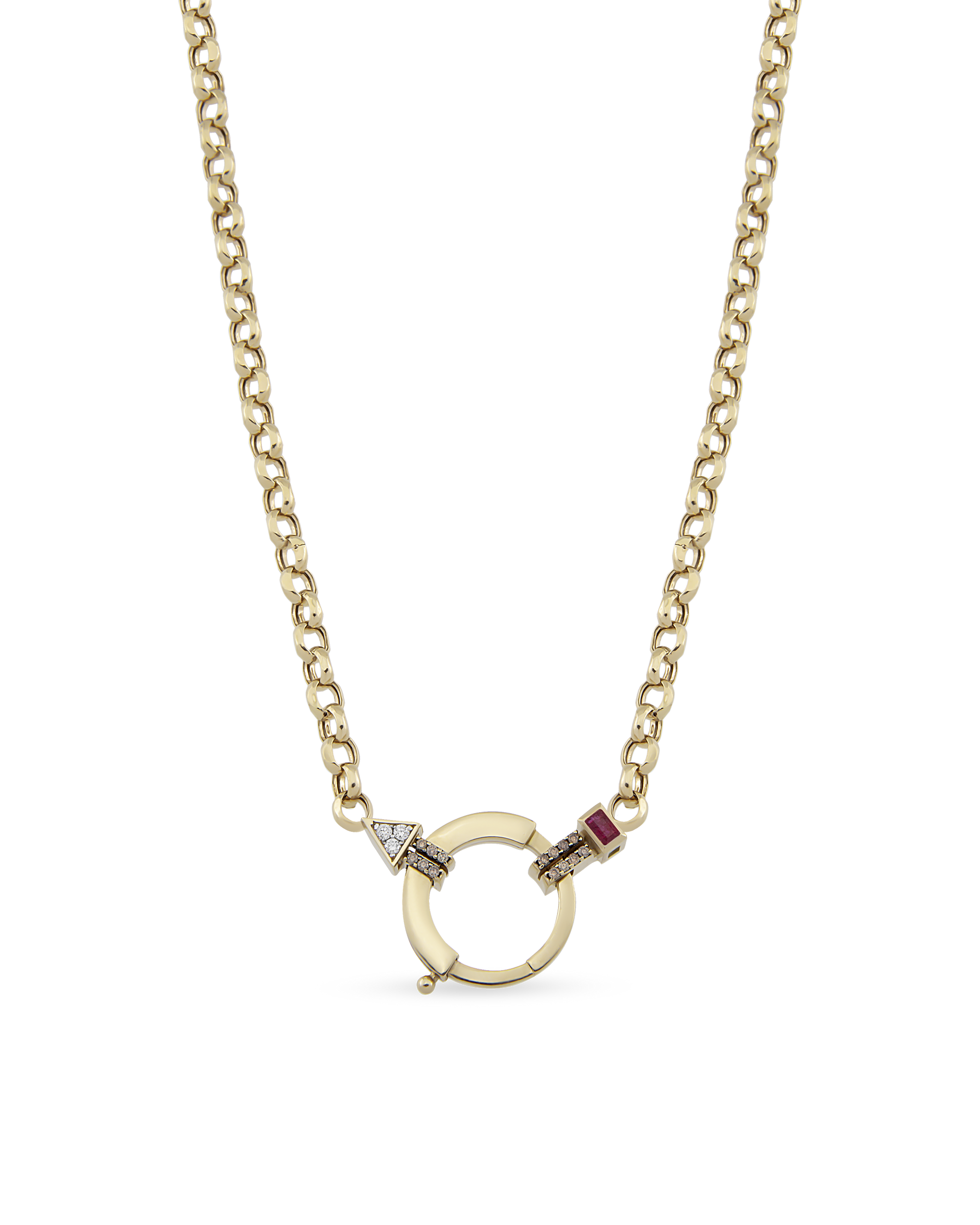 Baguette Chain Cognac Zincir Kolye
