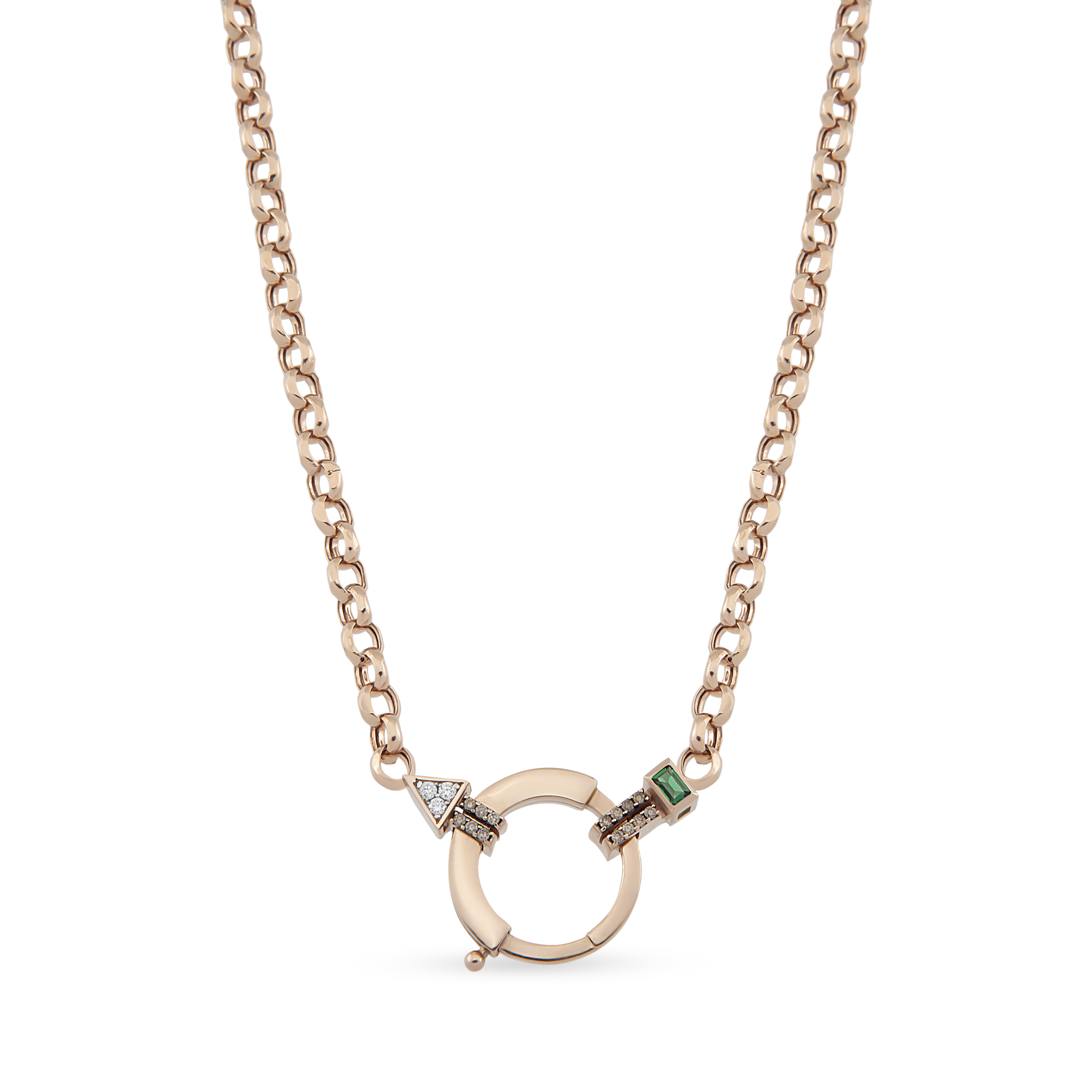 Baguette Chain Cognac Zincir Kolye