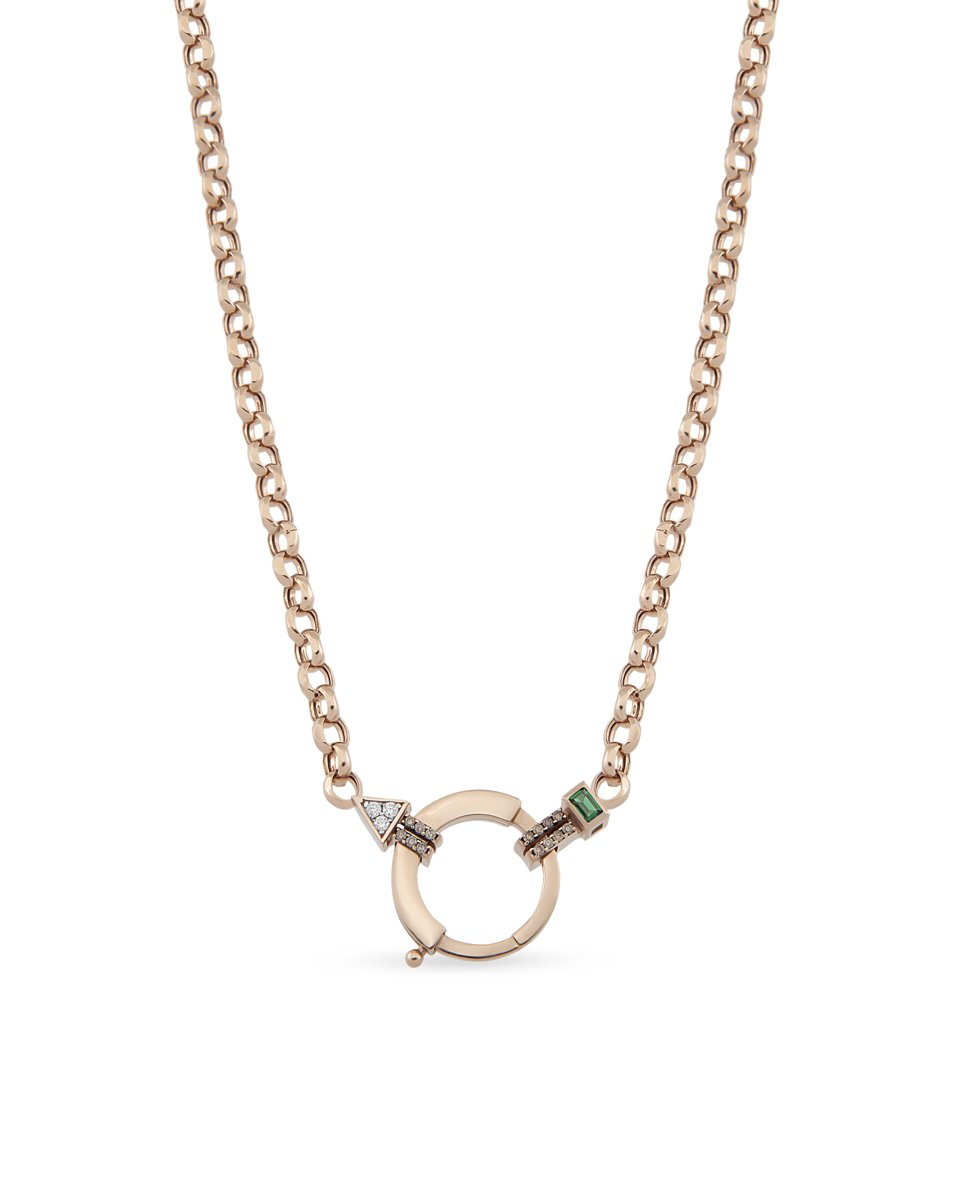 Baguette Chain Cognac Zincir Kolye