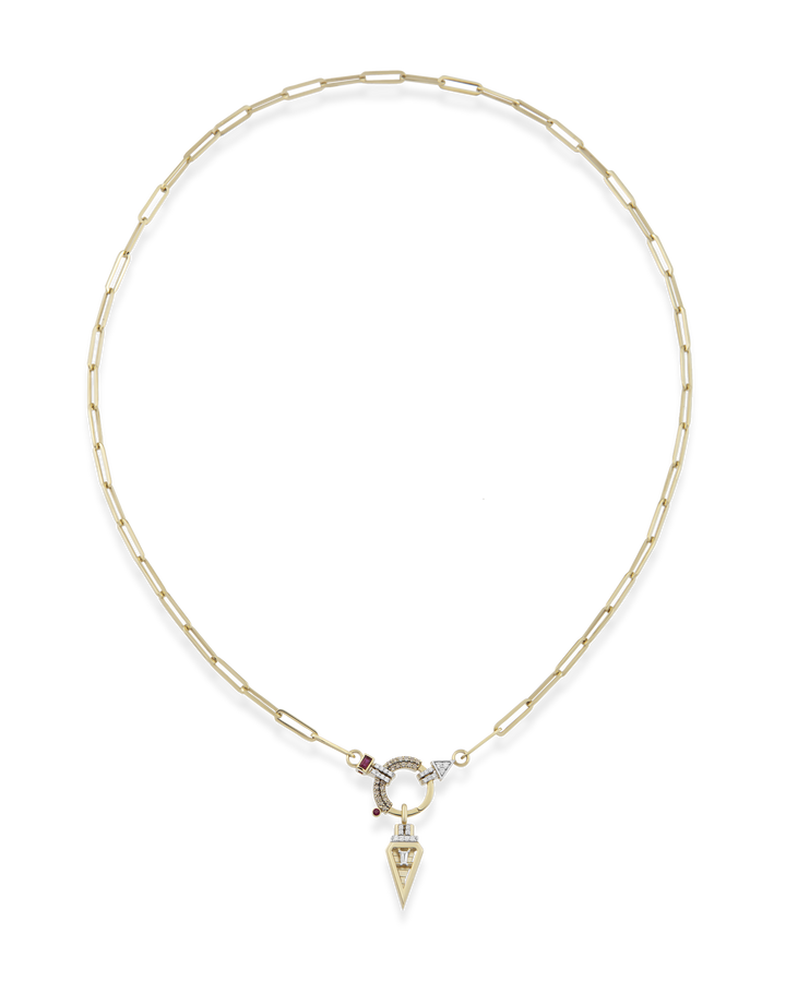 Baguette Chain Cognac Glam & Tria Pendant Zincir Kolye