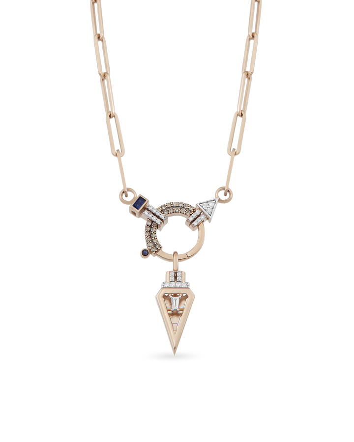Baguette Chain Cognac Glam & Tria Pendant Zincir Kolye