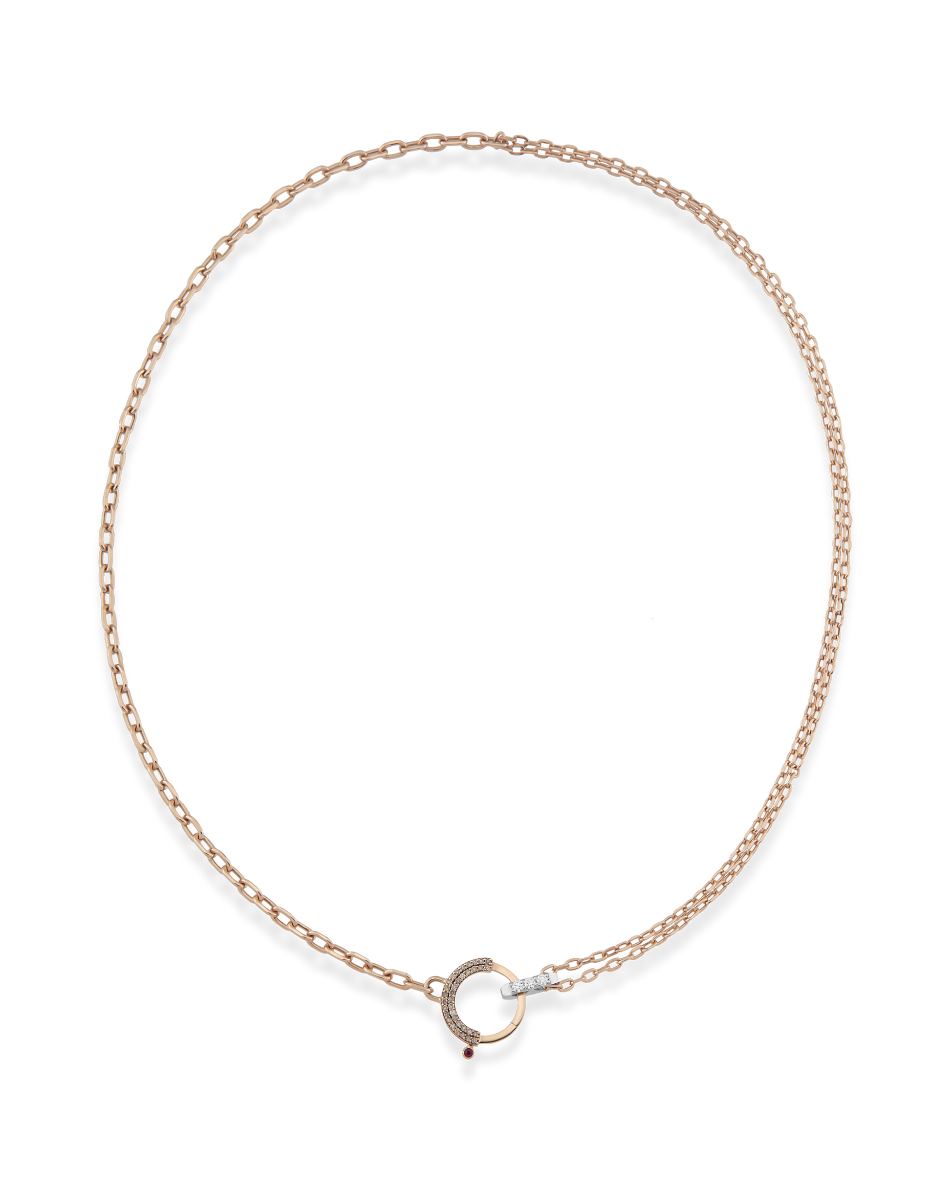 Baguette Chain Bond Zincir Kolye
