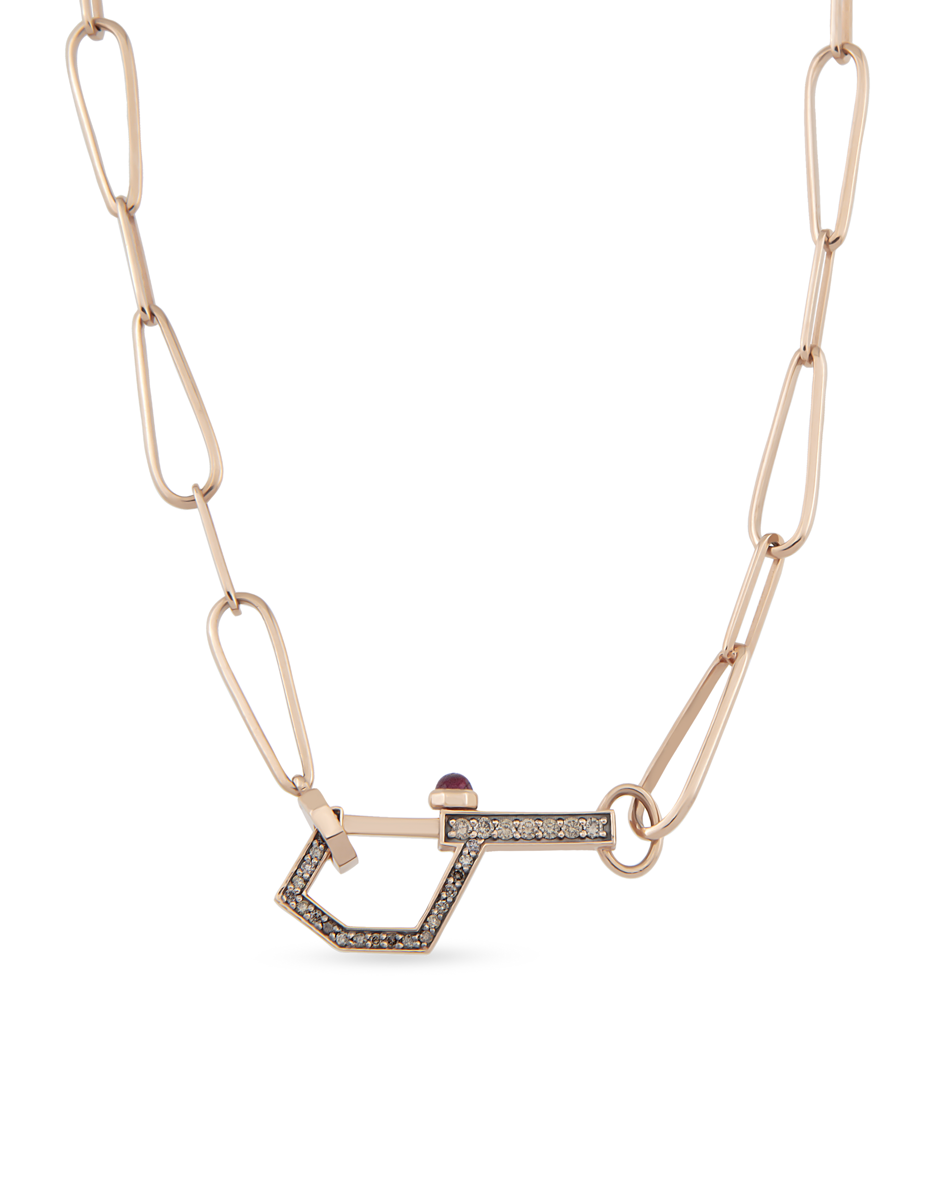 Carabiner Slide Cognac Zincir Kolye
