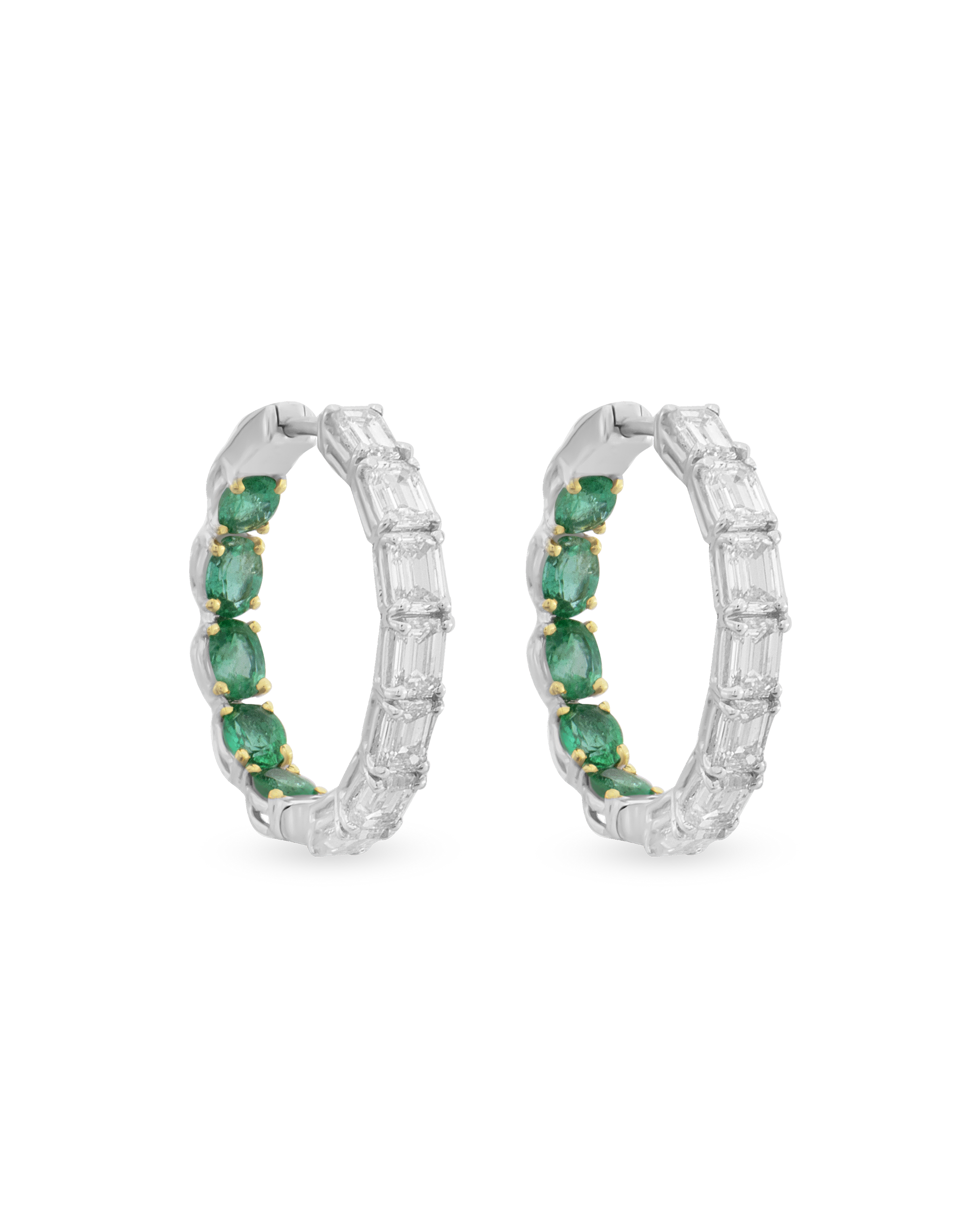 Baguette Glam Emerald Halka Küpe
