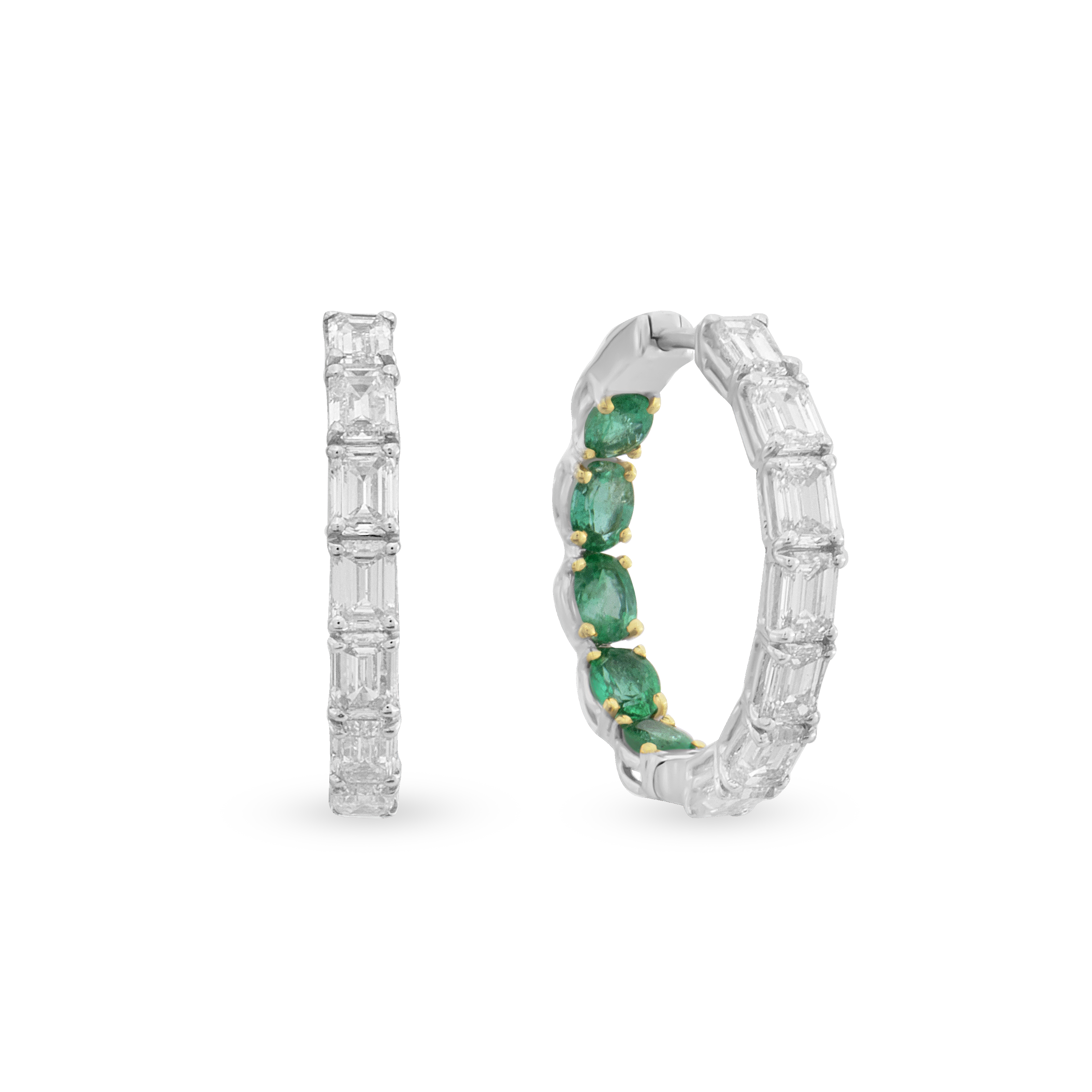 Baguette Glam Emerald Halka Küpe