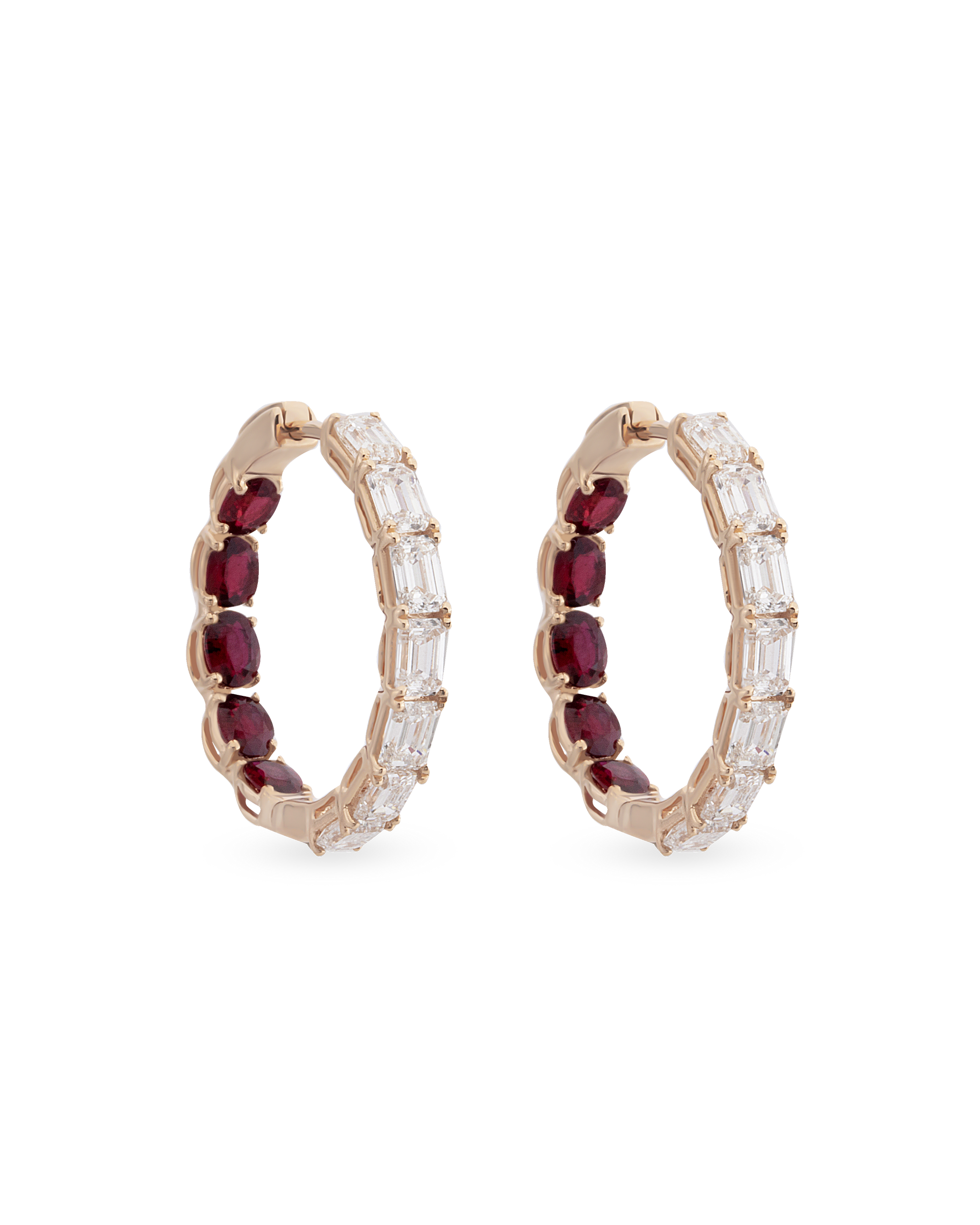 Baguette Glam Ruby Halka Küpe