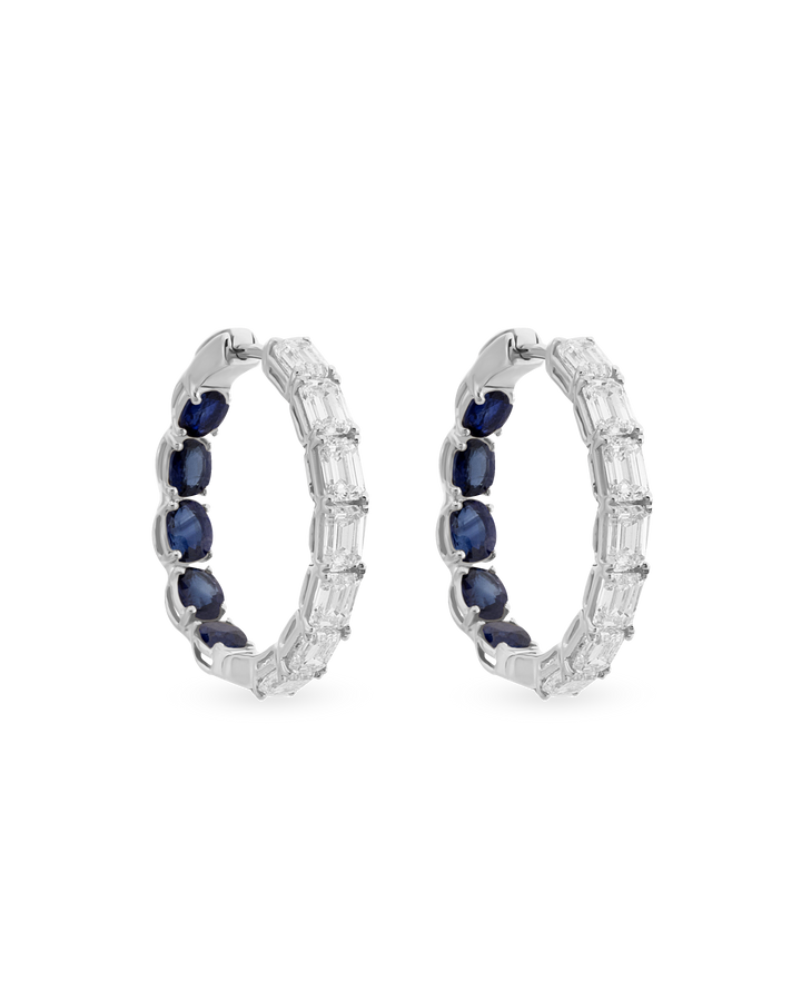 Baguette Glam Sapphire Halka Küpe