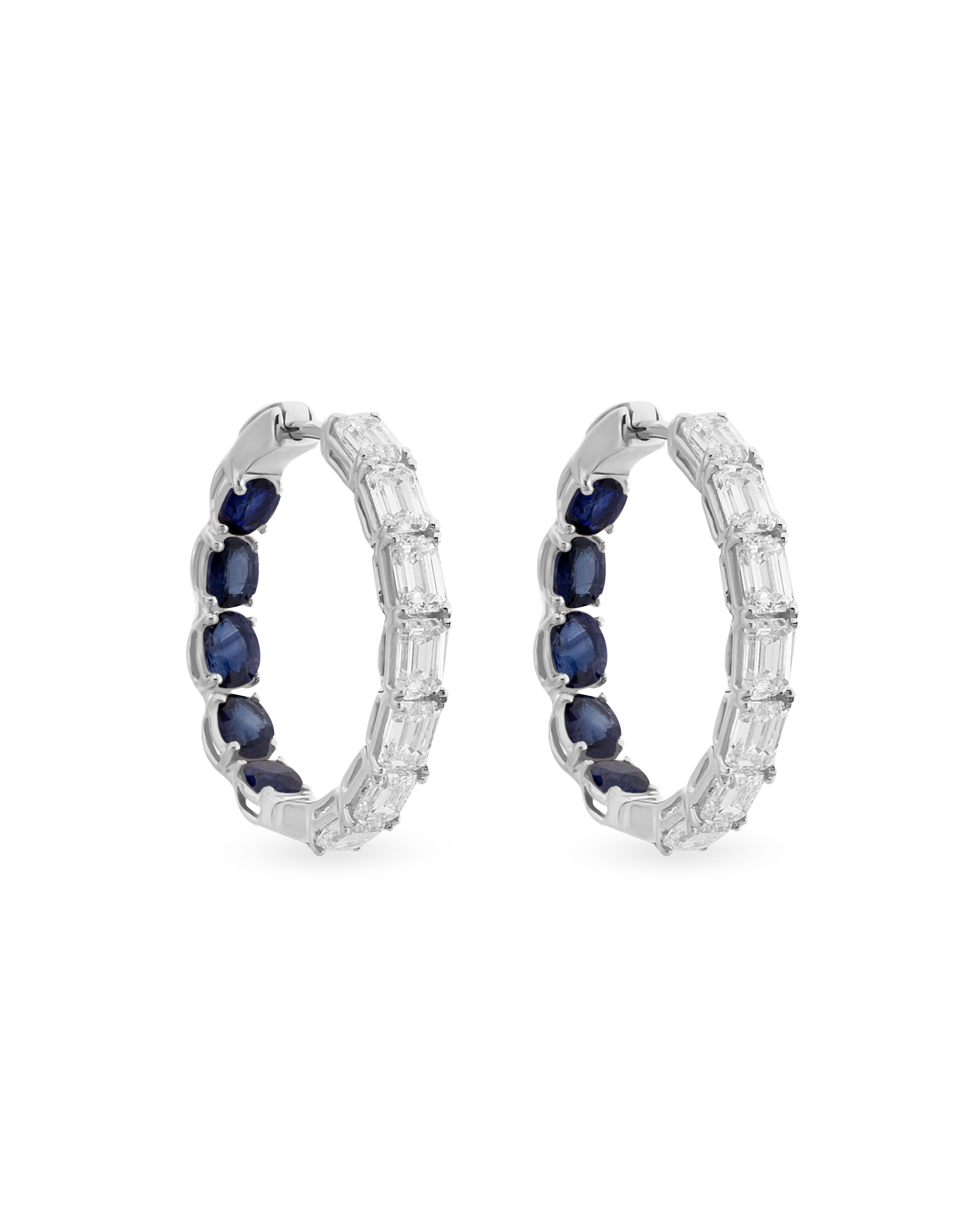 Baguette Glam Sapphire Halka Küpe