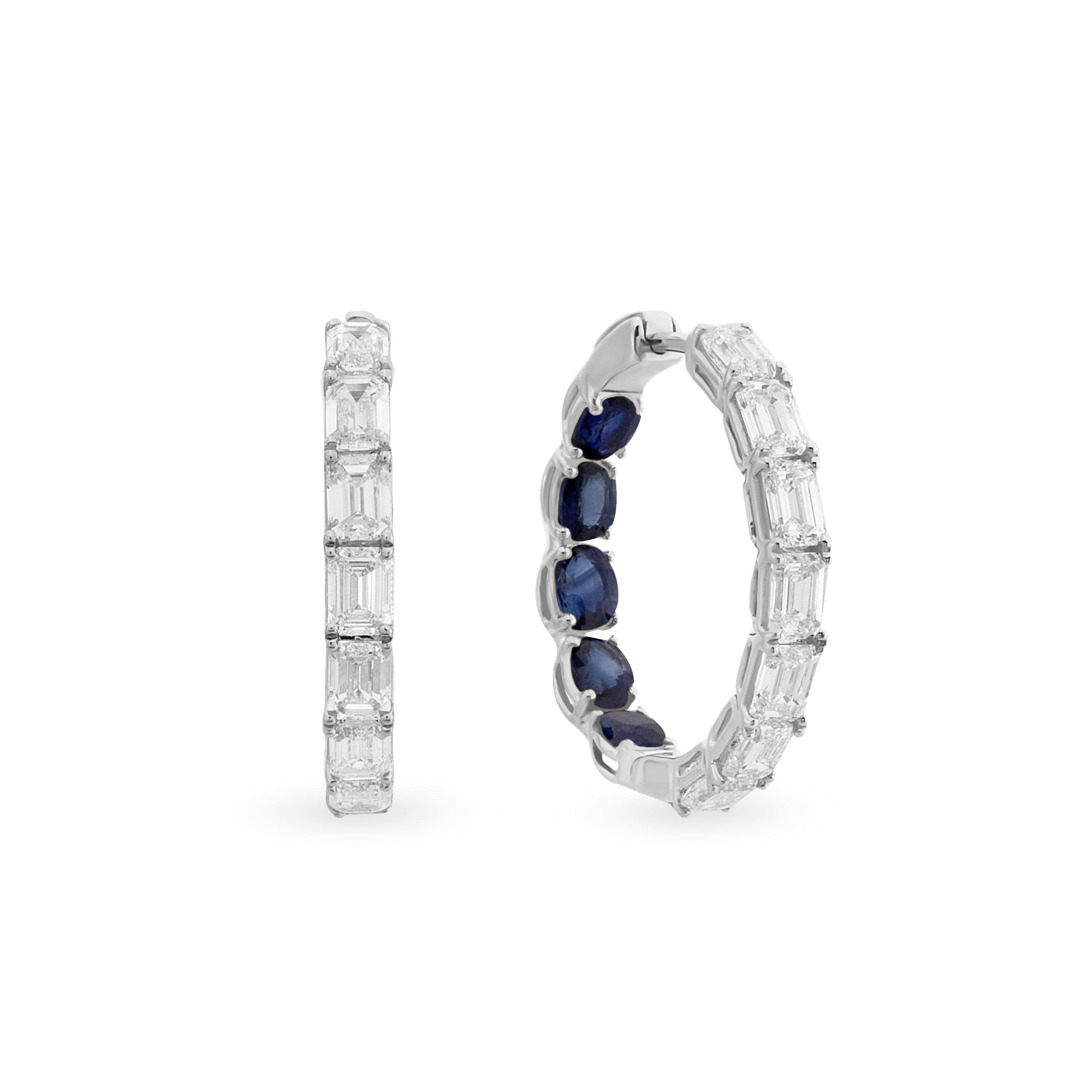 Baguette Glam Sapphire Halka Küpe