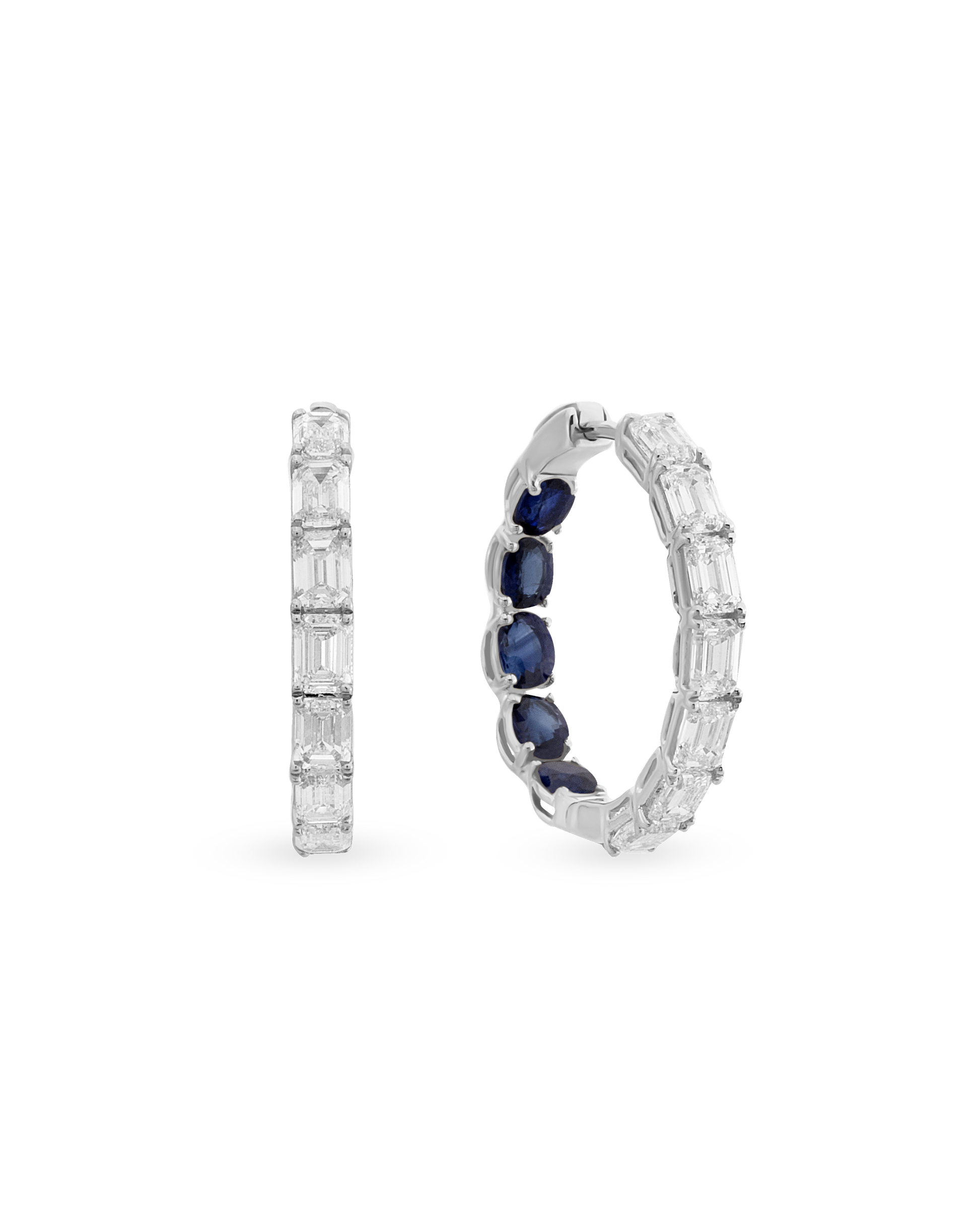 Baguette Glam Sapphire Halka Küpe