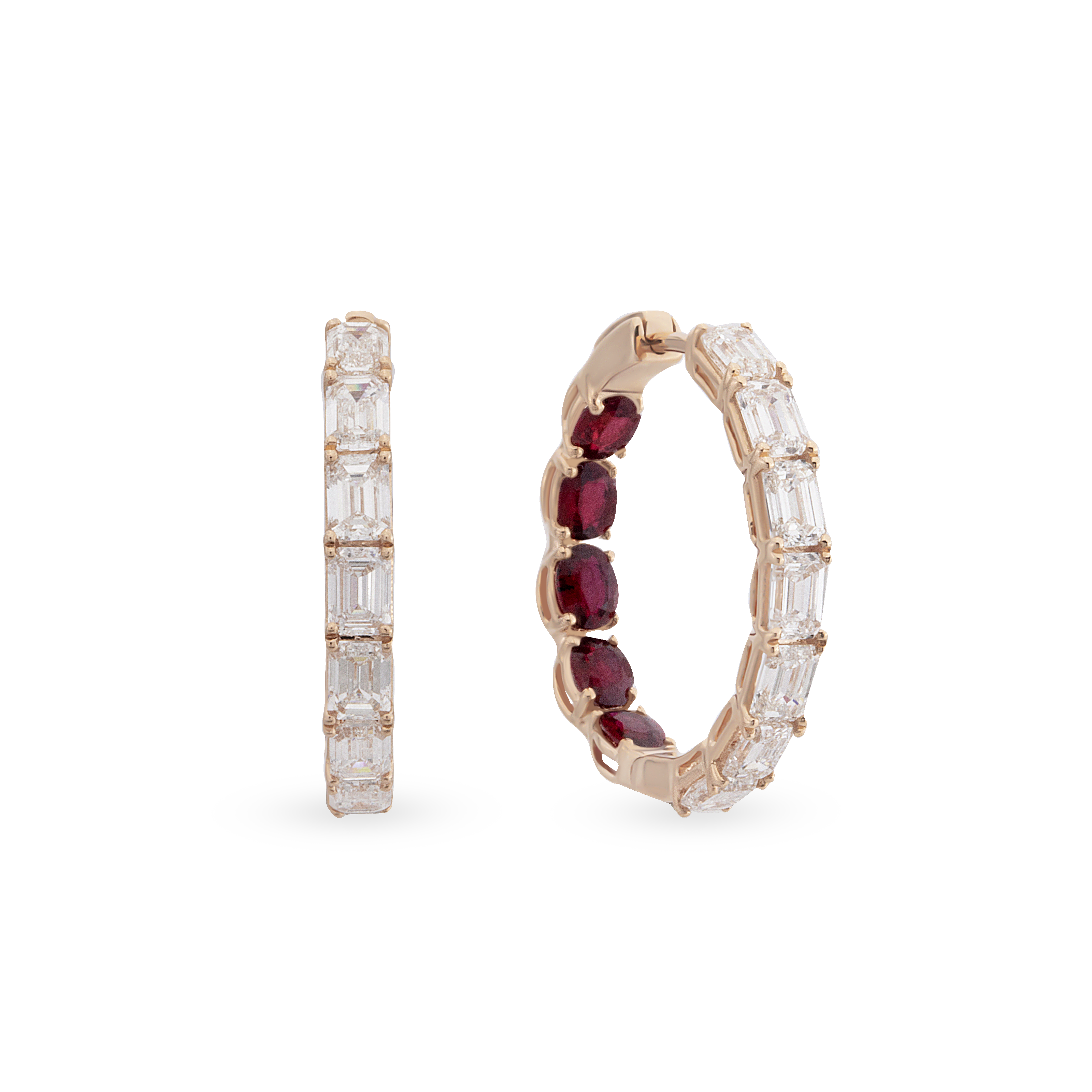 Baguette Glam Ruby Halka Küpe
