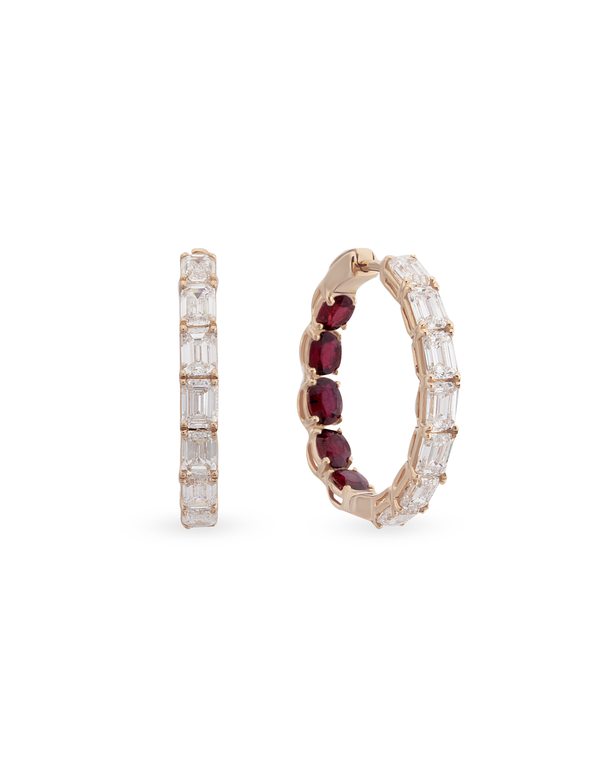 Baguette Glam Ruby Halka Küpe