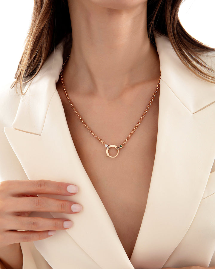 Baguette Chain Cognac Zincir Kolye