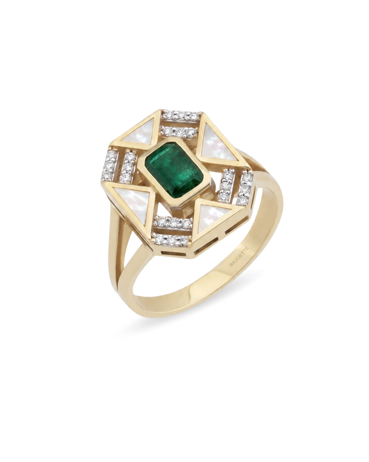 Jasmine Emerald Mother of Pearl Yüzük